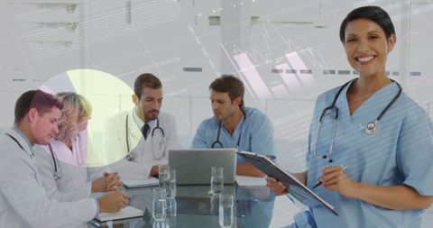 Medical Professionals Analyzing Digital Statistics in Modern Office - Download Free Stock Images Pikwizard.com