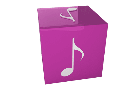 transparent pink cube featuring musical note symbol - Download Free Stock Videos Pikwizard.com