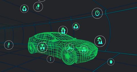 Futuristic Electric Vehicle and Sustainable Energy Icons Concept - Download Free Stock Images Pikwizard.com