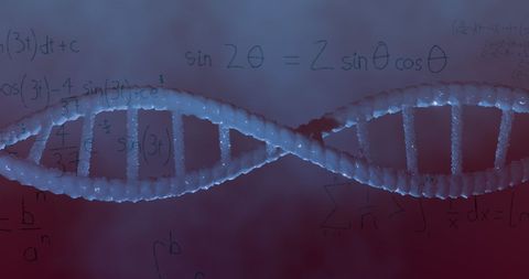 dna helix and mathematical formulas convergence in science - Download Free Stock Images Pikwizard.com