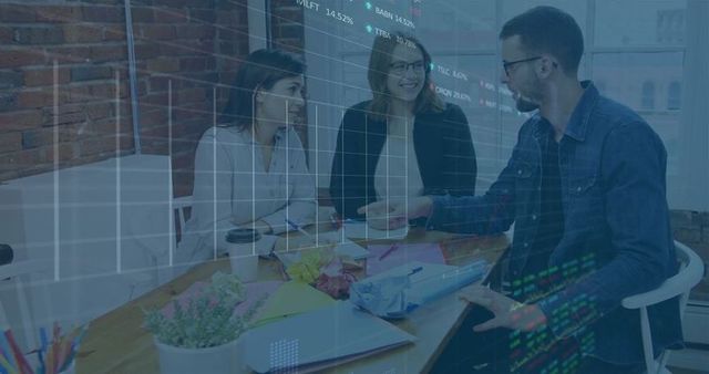 Team Collaboration and Brainstorming in Modern Office Setting