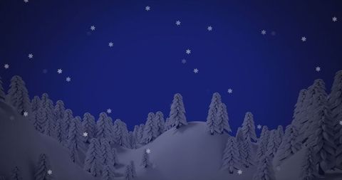 Serene Winter Wonderland with Snowy Trees and Falling Snowflakes - Download Free Stock Images Pikwizard.com