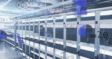 Abstract Math Interface in Modern Data Center Environment - Download Free Stock Images Pikwizard.com