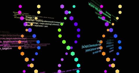 Digital DNA Visualization with Coding Elements in Spectrum of Colors - Download Free Stock Images Pikwizard.com