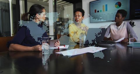 Diverse Business Team Discussing Global Cryptocurrency Strategies