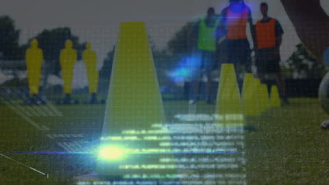 Soccer Training with Technological Overlay on Field