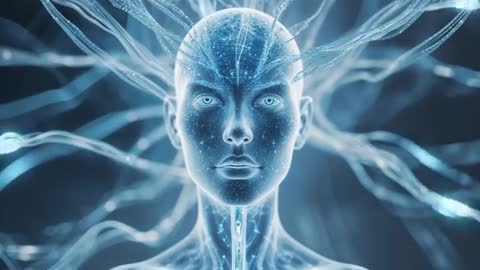 Artificial Intelligence Futuristic Android with Neural Connections