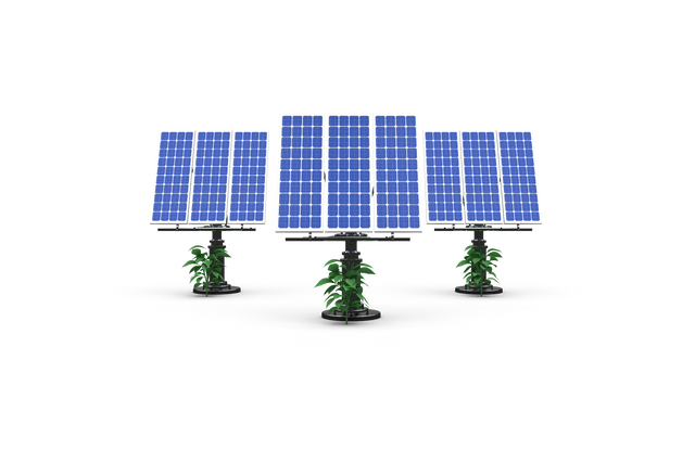 3D Transparent Blue Solar Panels with Green Plants - Download Free Stock Videos Pikwizard.com