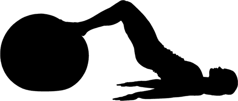 Woman exercising with ball on transparent background illustration