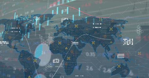 Futuristic Global Network Visualization on Digital Interface - Download Free Stock Images Pikwizard.com