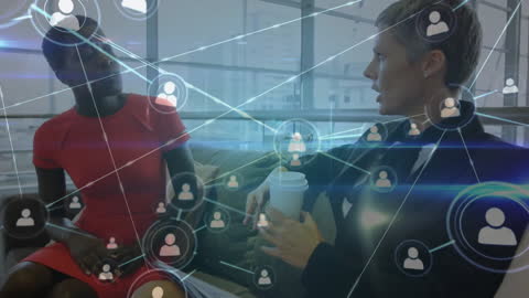 Digital Connections in Modern Business Meeting