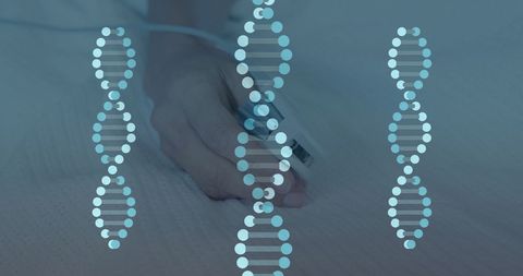 Technology in modern medicine with digital dna strands concept