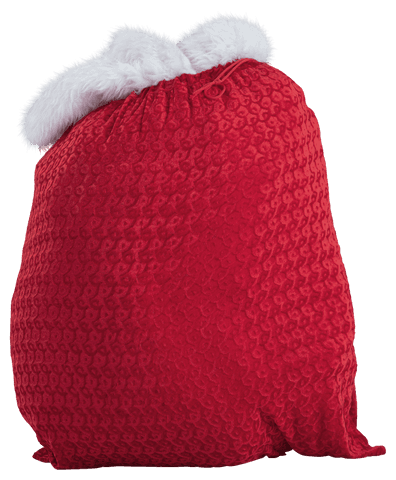 transparent santa's red sack isolated with white plush trim - Download Free Stock Videos Pikwizard.com