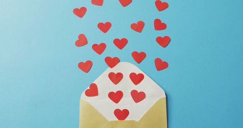 Envelope Sending Cascading Hearts Celebration Concept - Download Free Stock Images Pikwizard.com