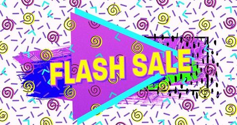 Vibrant Retro Flash Sale Announcement with Abstract Background