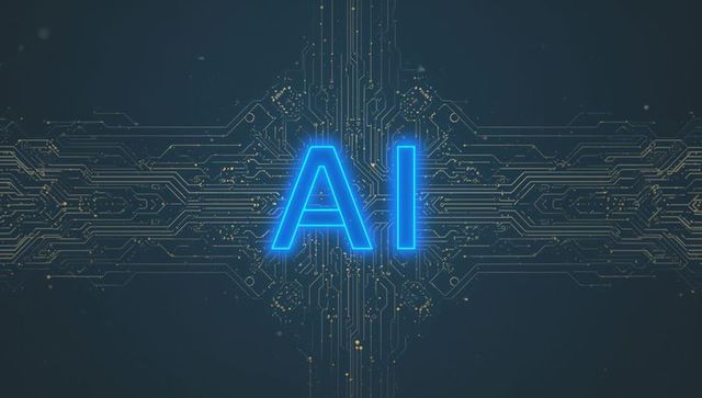 Futuristic AI Symbol with Neural Circuitry Design