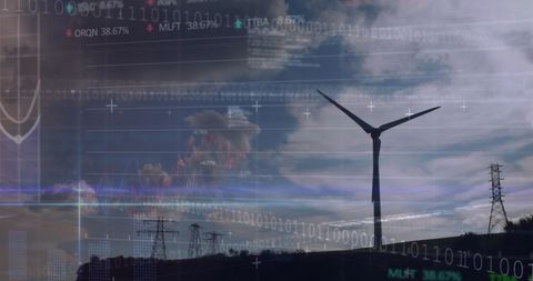 Futuristic Energy Data and Renewable Technology Concepts