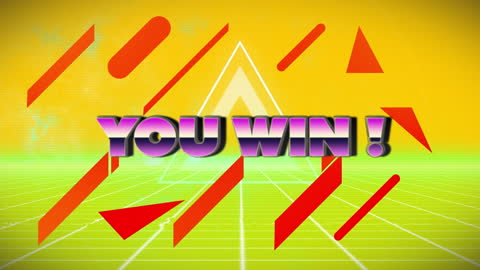 Retro Futuristic You Win Animation with Neon Graphics
