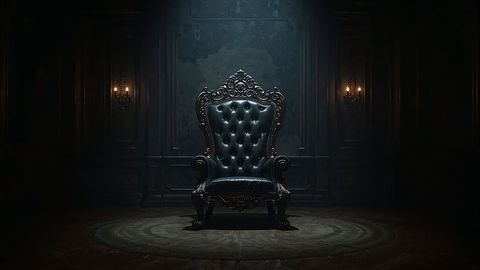 Ornate Leather Armchair in Luxurious Vintage Room