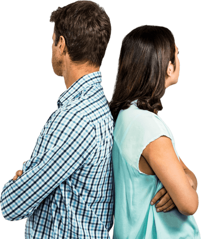 Transparent Displeased Couple Facing Away from Each Other - Download Free Stock Videos Pikwizard.com