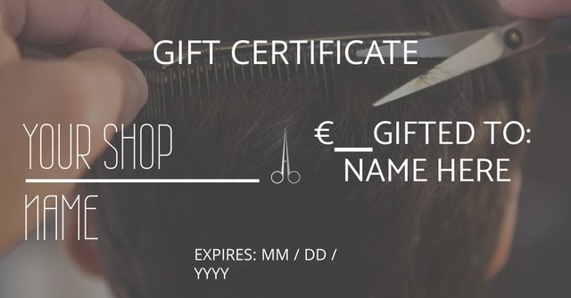 Haircut Gift Certificate Template for Salon Promotion - Download Free Stock Templates Pikwizard.com