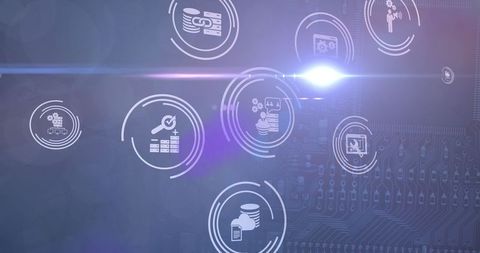 futuristic data network with digital icons - Download Free Stock Images Pikwizard.com