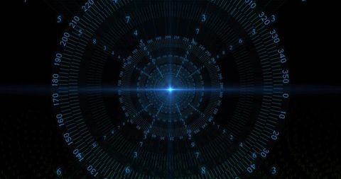 Futuristic Digital Interface with Glowing Blue Center