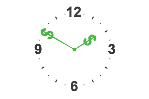 transparent clock with dollar sign hands symbolising time value - Download Free Stock Videos Pikwizard.com