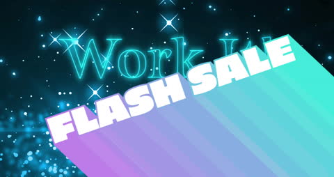 Bright Flash Sale Advertisement with Neon Presentation