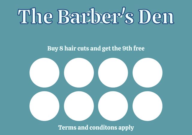 Barber Shop Loyalty Card Design with Haircut Deal Promotion - Download Free Stock Videos Pikwizard.com