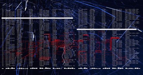 HACKED Alert Overlaying Cybersecurity Dashboard with Neon Wireframe Network and Code
