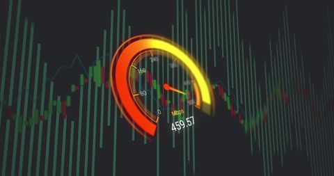 Digital Speedometer with Abstract Data Visualization - Download Free Stock Images Pikwizard.com