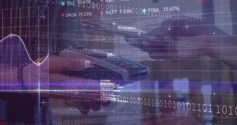 Digital Payment with Financial Data Overlay - Download Free Stock Images Pikwizard.com