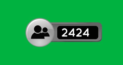 Social media reaction counter on vibrant green background