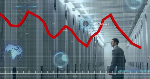 Business Professional Analyzing Data Trends in Futuristic Server Environment - Download Free Stock Images Pikwizard.com