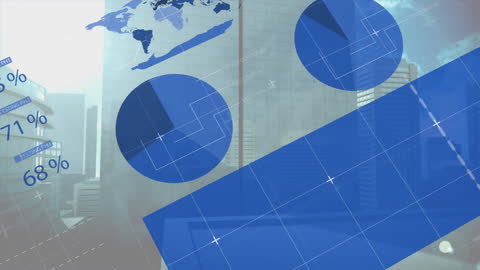 Animated Data Processing Over Cityscape with Graphs