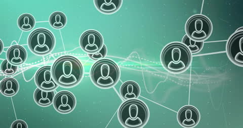 Digital Network Connectivity with People Icons