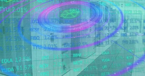Server Room with Digital Data Overlay and Graphical Interference Patterns - Download Free Stock Images Pikwizard.com