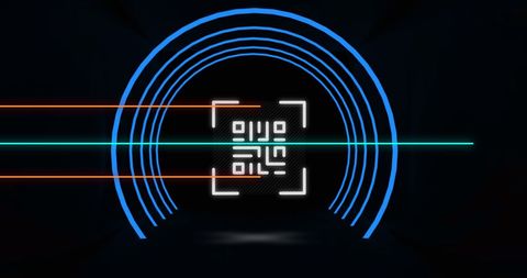 Digital QR Code with Neon Lights in Futuristic Design - Download Free Stock Images Pikwizard.com