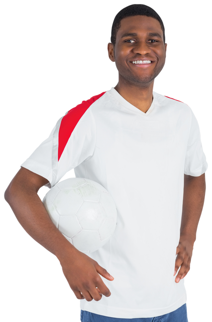 Smiling African American Soccer Player Holding Ball, Transparent Background - Download Free Stock Videos Pikwizard.com