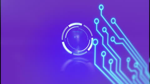 Futuristic Scanning Interface with Digital Network Connections