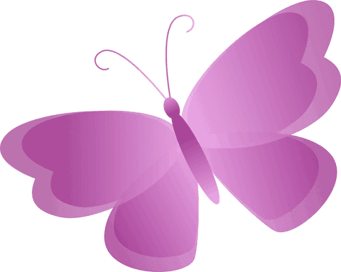 Transparent pink butterfly with elegant gradient wings
