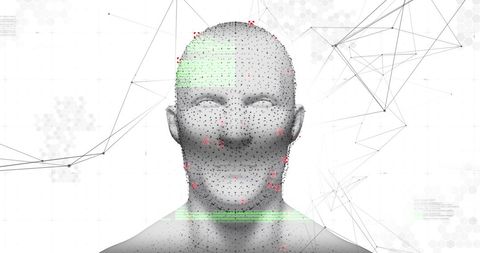 3D Digital Head Model with Network Connections - Download Free Stock Images Pikwizard.com