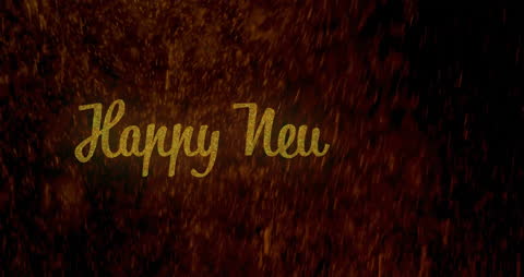 Golden Sparkle New Year Text Amidinustmnimation Celebration