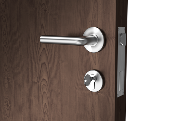 Transparent Background Brown Door With Metal Doorknob and Lock - Download Free Stock Videos Pikwizard.com