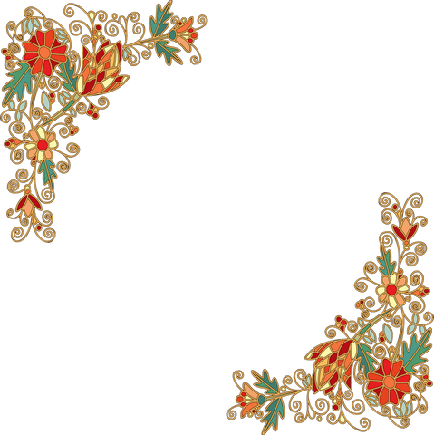 intricate floral corners with gold detail on transparent background - Download Free Stock Videos Pikwizard.com