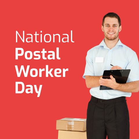 National Postal Worker Day Celebration with Male Professional - Download Free Stock Templates Pikwizard.com