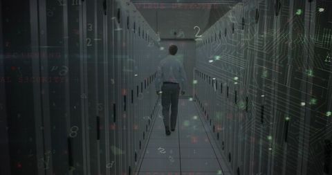 IT Technician Managing Security in Data Center Server Room - Download Free Stock Images Pikwizard.com