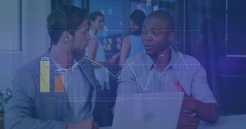 Team Collaboration on Data Analysis in Modern Office Environment