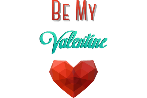 Be My Valentine Polygon Heart Transparent Graphic Art
